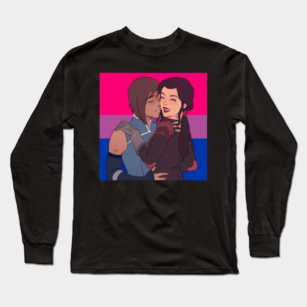 Korrasami Bisexual Flag Long Sleeve T-Shirt by HeyMrDeath